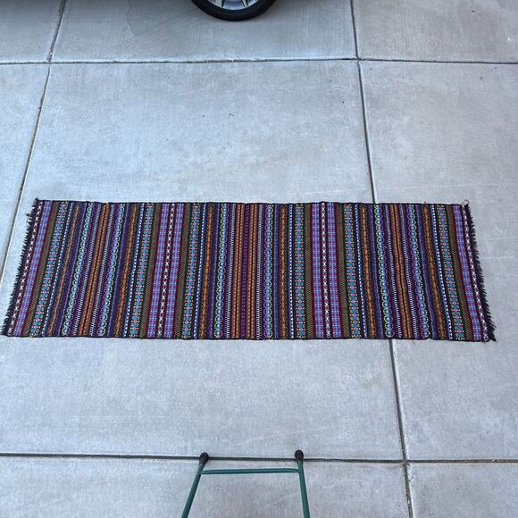 Rectangle Table Runner Tablecloth 34x110 Colorful Woven Thanksgiving Tablescape - Picture 12 of 12